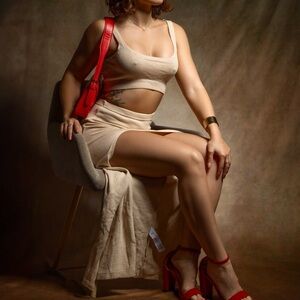 PrettyLittleThing beige knit outfit